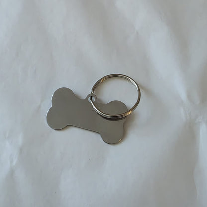 porte clés personnalisé métal gravé en forme os chien chat animaux cadeau unique porte clés