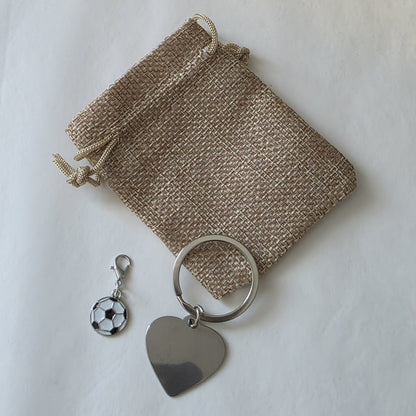 Porte clés métal coeur