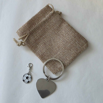 Porte clés métal coeur