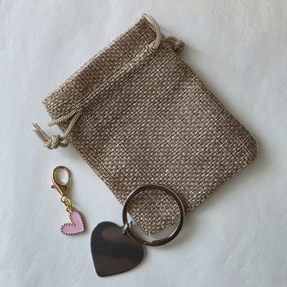 Porte clés métal coeur