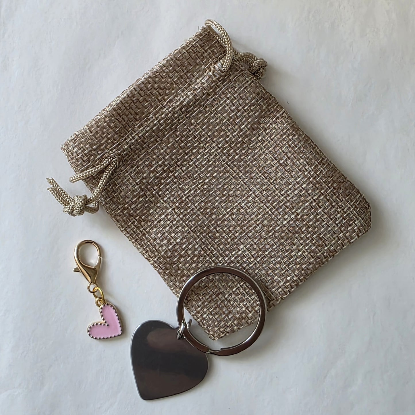 Porte clés métal coeur
