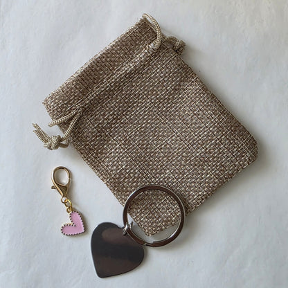 Porte clés métal coeur