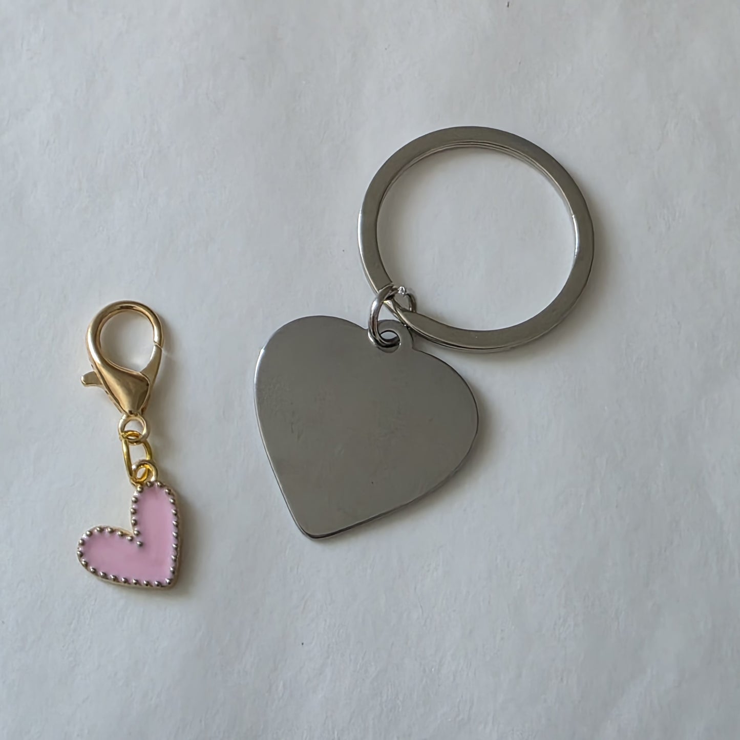 Porte clés métal coeur