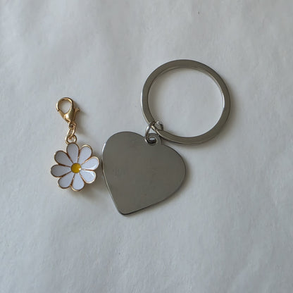 Porte clés métal coeur