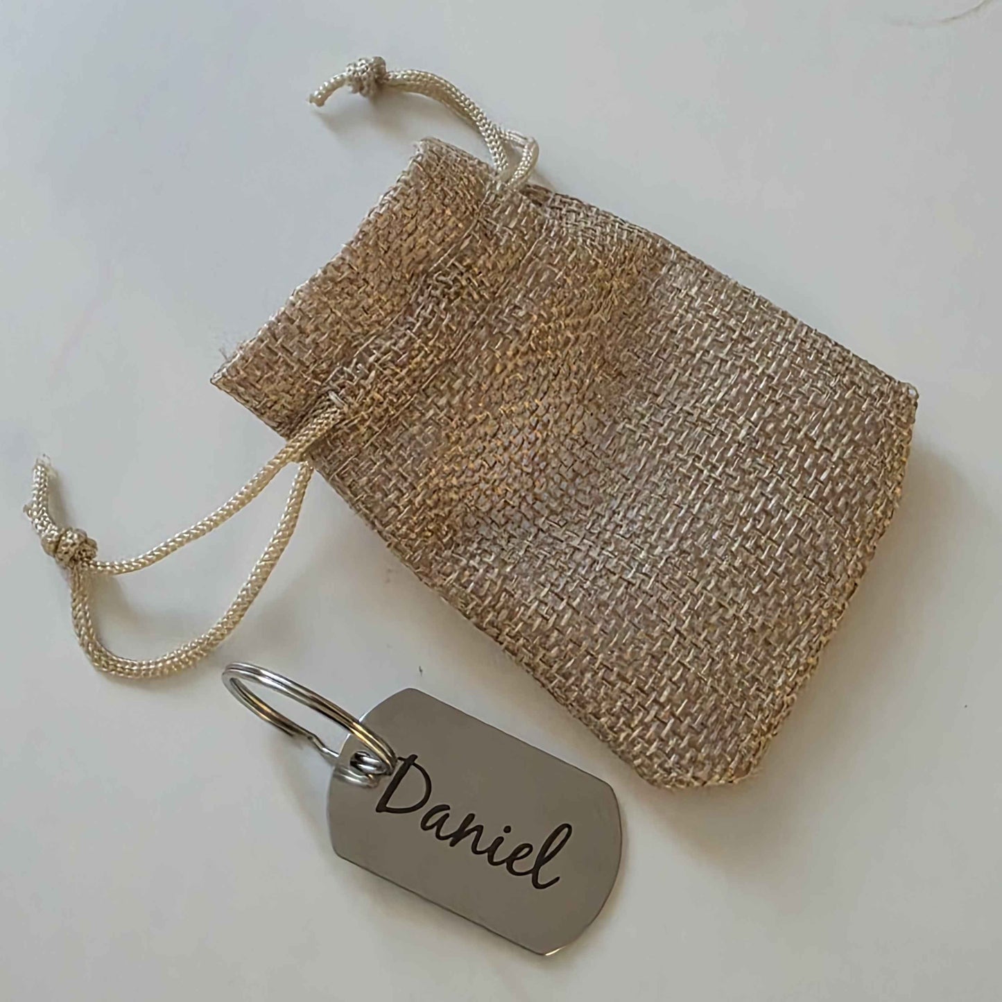 Porte clés rectangle métal
