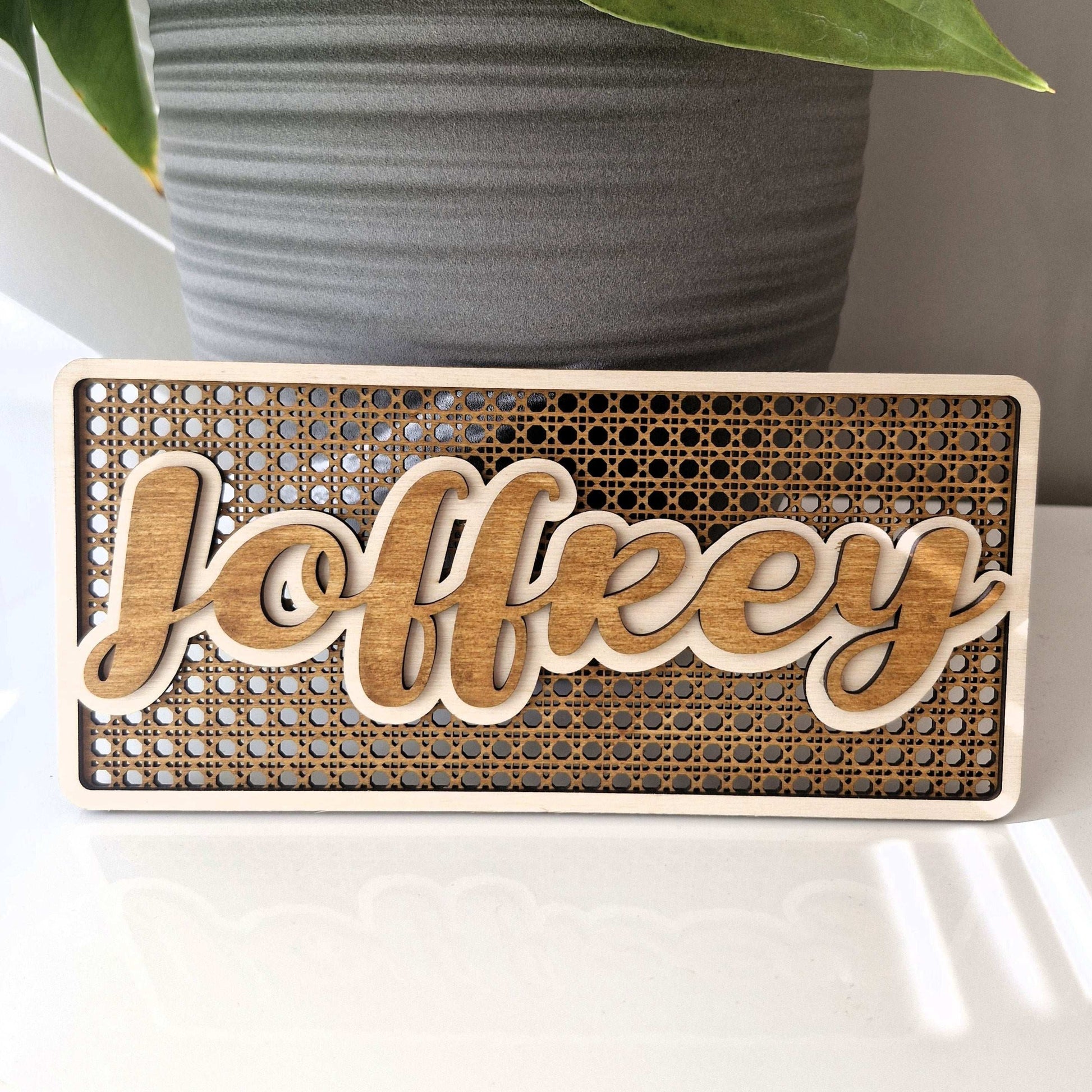 Plaque Prénom Rotin Personnalisée en Style Rotin - LIJO CREA
