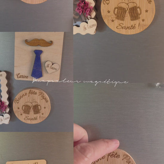 décapsuleur magnétique fête des pères idée cadeau papa papi magnet frigo personnalisé