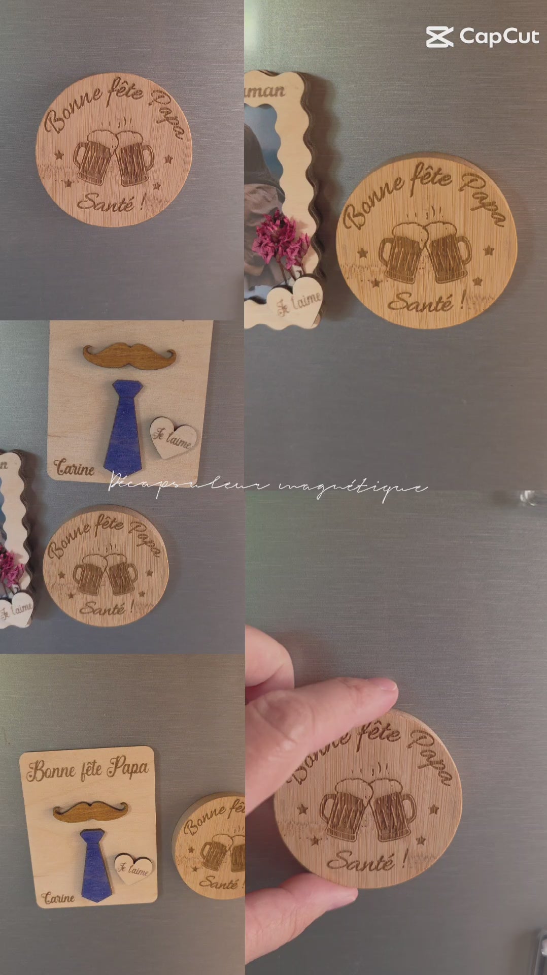 décapsuleur magnétique fête des pères idée cadeau papa papi magnet frigo personnalisé