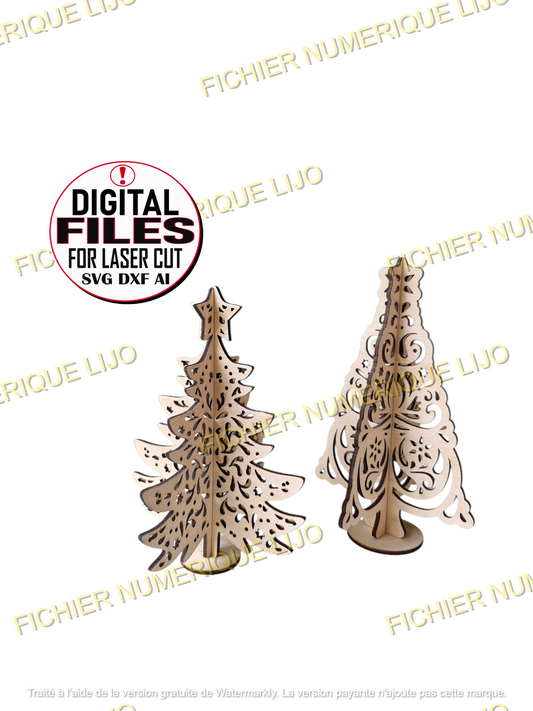 sapin laser cut noel svg dxf fichier