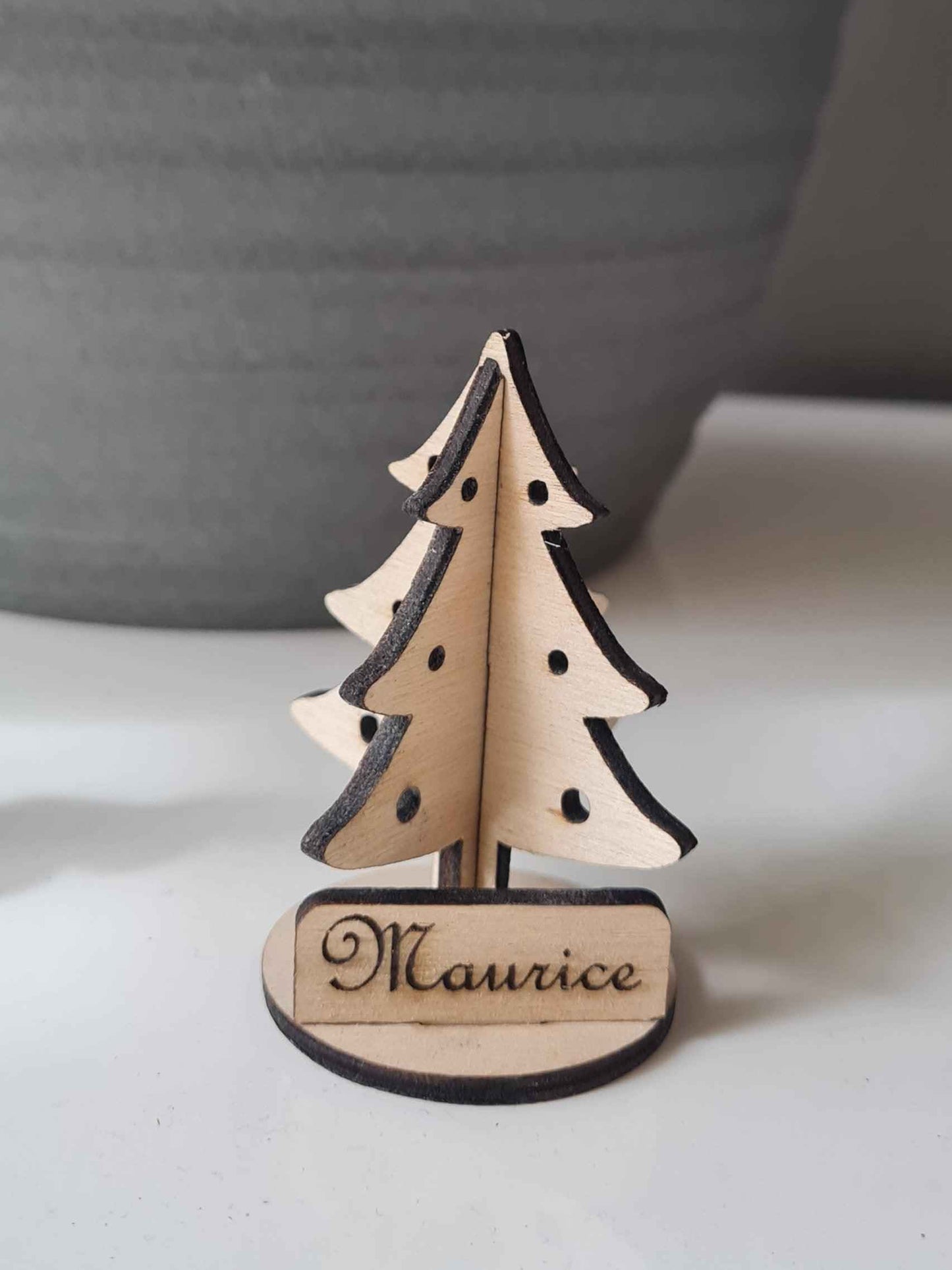 Marque-places sapin 3D en bois pour décoration de table - LIJO CREA