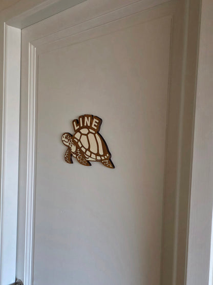 tortue decoration porte chambre enfant bois personnalise